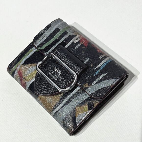 COACH X Mint + Serf Morgan Small Bifold Wallet Black Multi Limited Edition CM672 - Picture 1 of 10